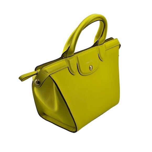 Pre Loved Longchamp Vintage Roseau TopHandle Bag Lime Green Women Yellow - Picture 8 of 8